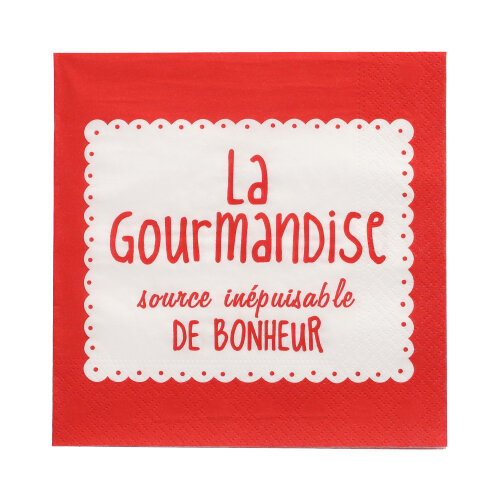 23040 Servietten, 3-lagig 1/4-Falz 33 cm x 33 cm ! rot "La Gourmandise"