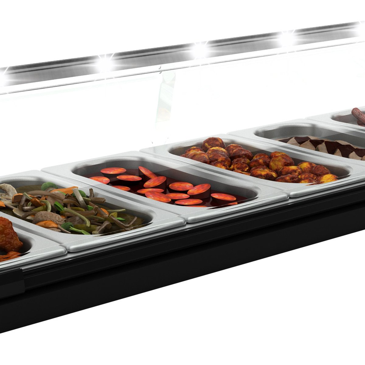 Warmhaltevitrine Cristal 6 6x GN 1/3 x 40 mm Warmhaltevitrine Cristal 6 6x GN 1/3 x 40 mm