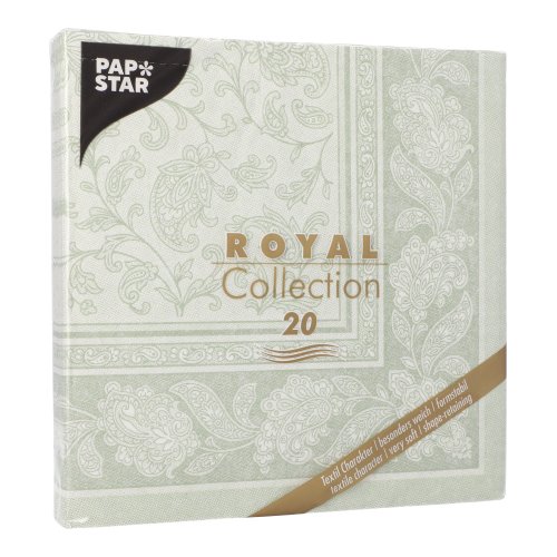 12000 Servietten "ROYAL Collection" 1/4-Falz 40 cm x 40 cm jadegrün "Ornaments"