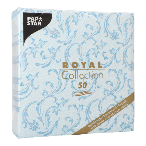 12500 Servietten "ROYAL Collection" 1/4-Falz 40 cm x 40 cm türkis "Damascato"