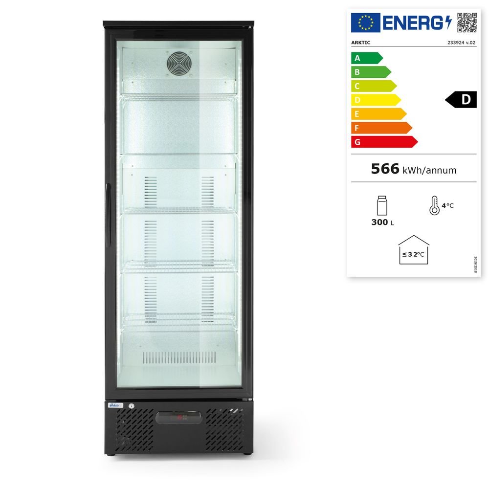 Backbar-Kühlschrank mit einer Tür, Arktic, 300L, Schwarz, 220-240V/195W, 600x528x(H)1820mm