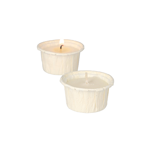 12000 Teelichte Ø 42 mm · 25 mm weiss nachhaltig, in Papierhülle