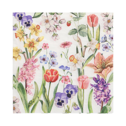 22800 Servietten, 3-lagig 1/4-Falz 33 cm x 33 cm "Flower Meadow"