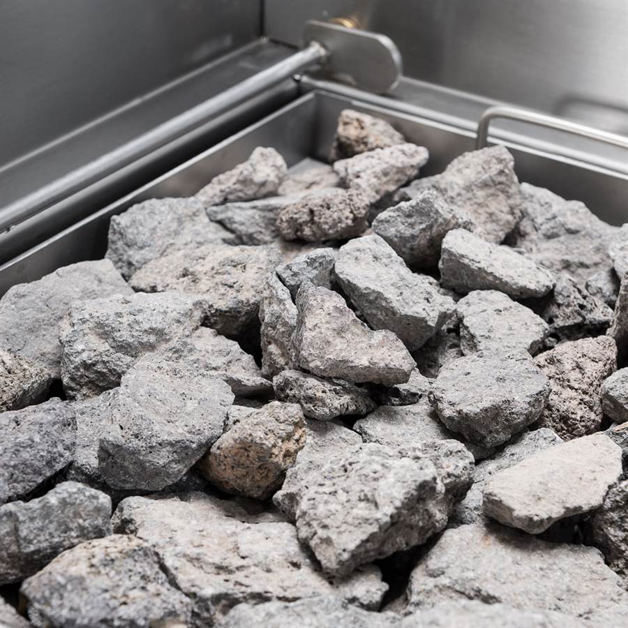 Gas-Lavastein-Grill als Standgerät, Serie 700 ND mit S-Rost, 800x700x850 mm Edelstahl Lavastein-Grill mit S-Rost für Fisch und Meeresfrüchte, Serie 700 ND, 800 mm