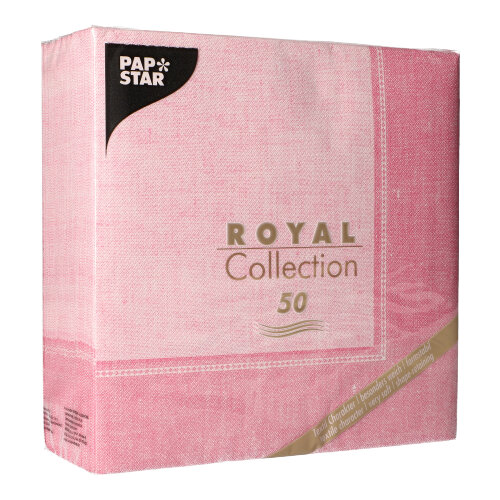 12500 Servietten "ROYAL Collection" 1/4-Falz 40 cm x 40 cm rosa "Linum"