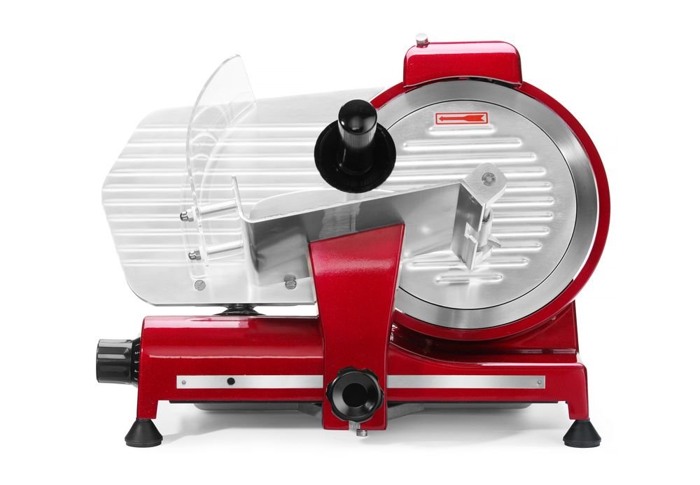 Aufschnittmaschine Profi Line 250 rote Sonderedition, HENDI, Profi Line, 220-240V/320W, 514x484x(H)373mm
