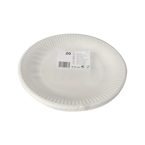 15600 Teller, Pappe rund Ø 23 cm weiss
