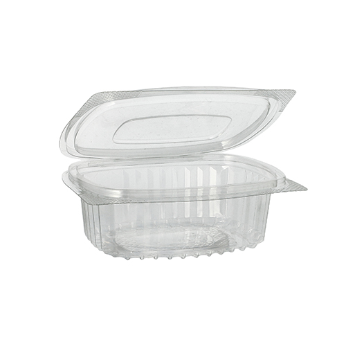50 Feinkost- und Salatschalen mit Klappdeckel, R-PET oval 250 ml 4,3 cm x 10,6 cm x 13,3 cm klar 600 Feinkost- und Salatschalen mit Klappdeckel, R-PET oval 250 ml 4,3 cm x 10,6 cm x 13,3 cm klar