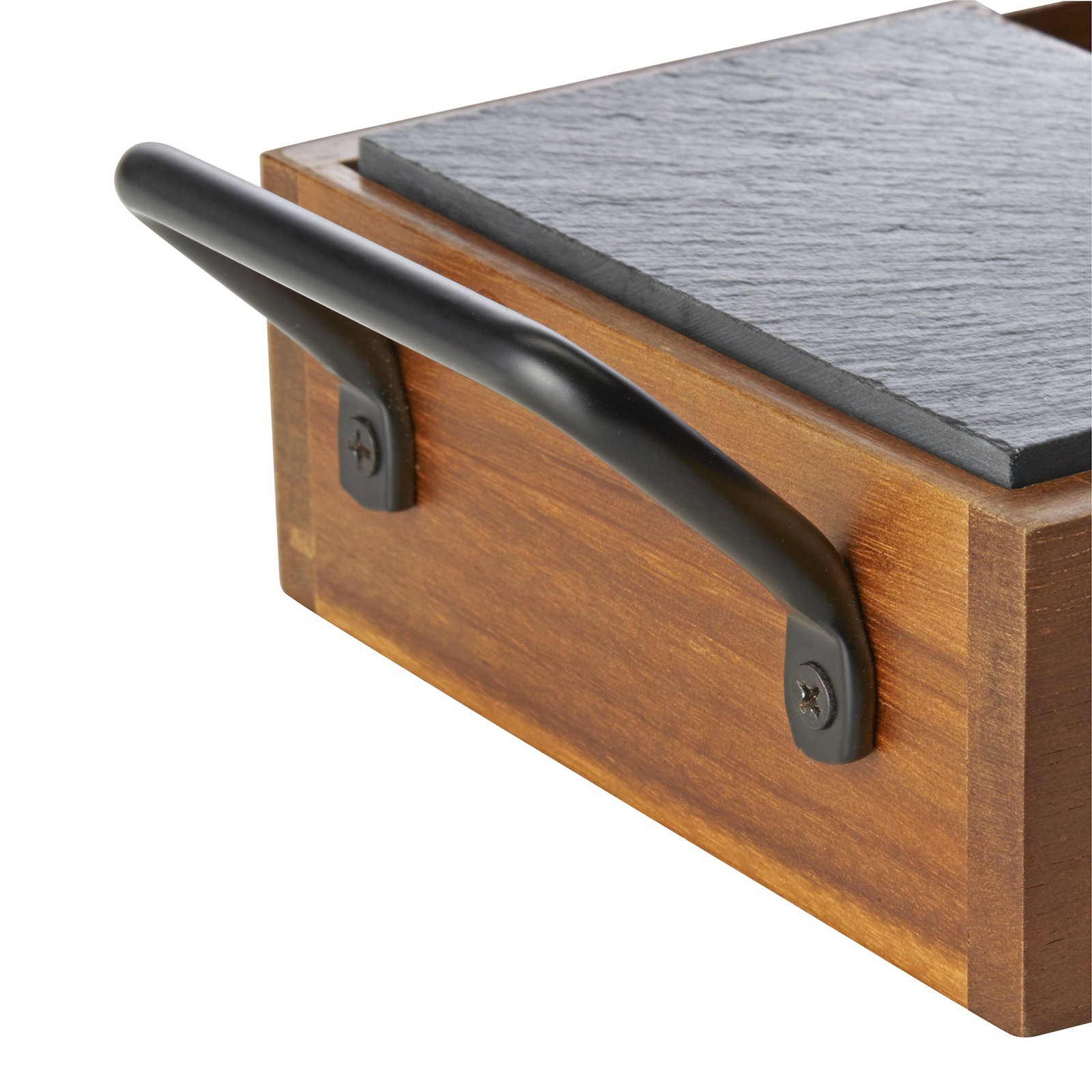 Naturschiefertafel SLATE LINE, 24 x 21 cm, Naturschiefer, Holz