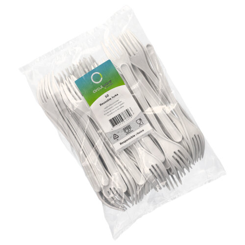 50000 "Circulware by Haval" Mehrweg-Gabeln PP-MF 18,5 cm weiss extra stabil