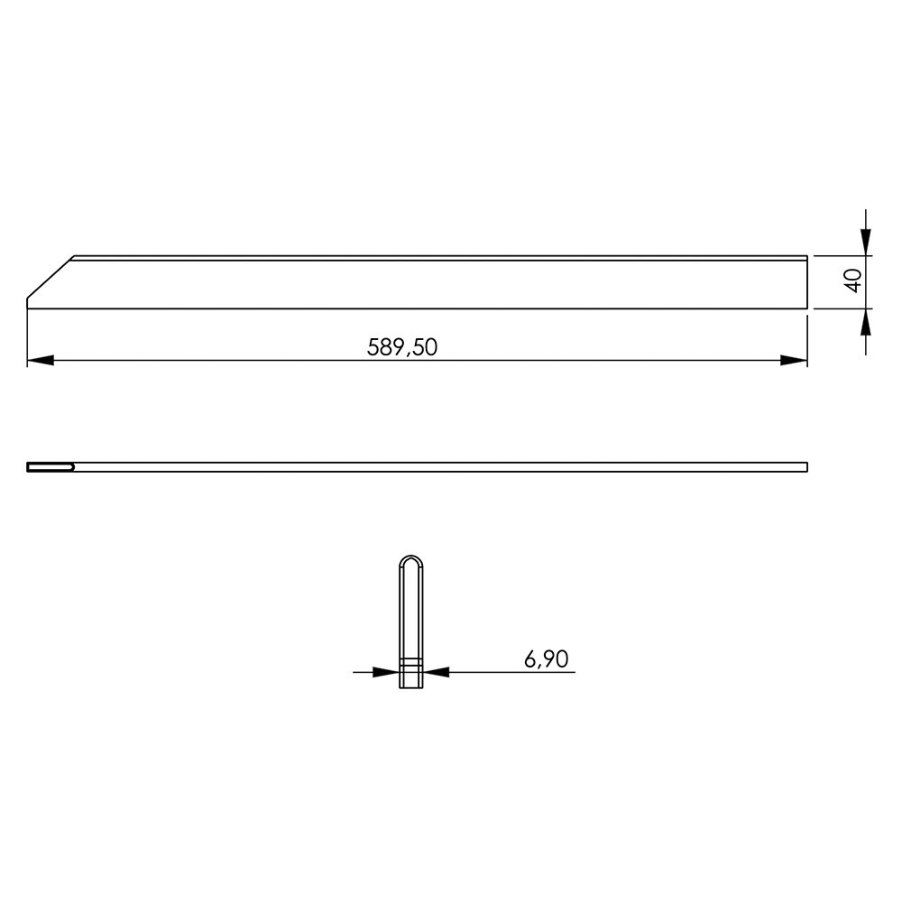 Abschlussleiste Serie 700 ND, 40 mm hoch Edelstahl Verbindungsleiste, 40 mm hoch