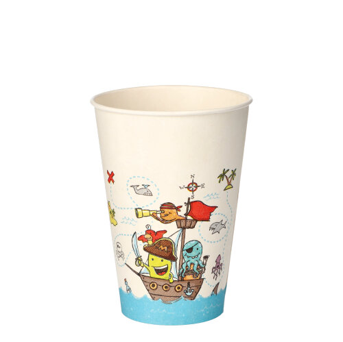 10080 Trinkbecher, Pappe 0,2 l Ø 7 cm · 9,7 cm "Pirate Crew"
