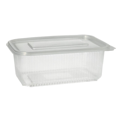 3600 Verpackungsbecher mit Klappdeckeln, PP rechteckig 1000 ml 7,4 cm x 13,1 cm x 19,1 cm transparent
