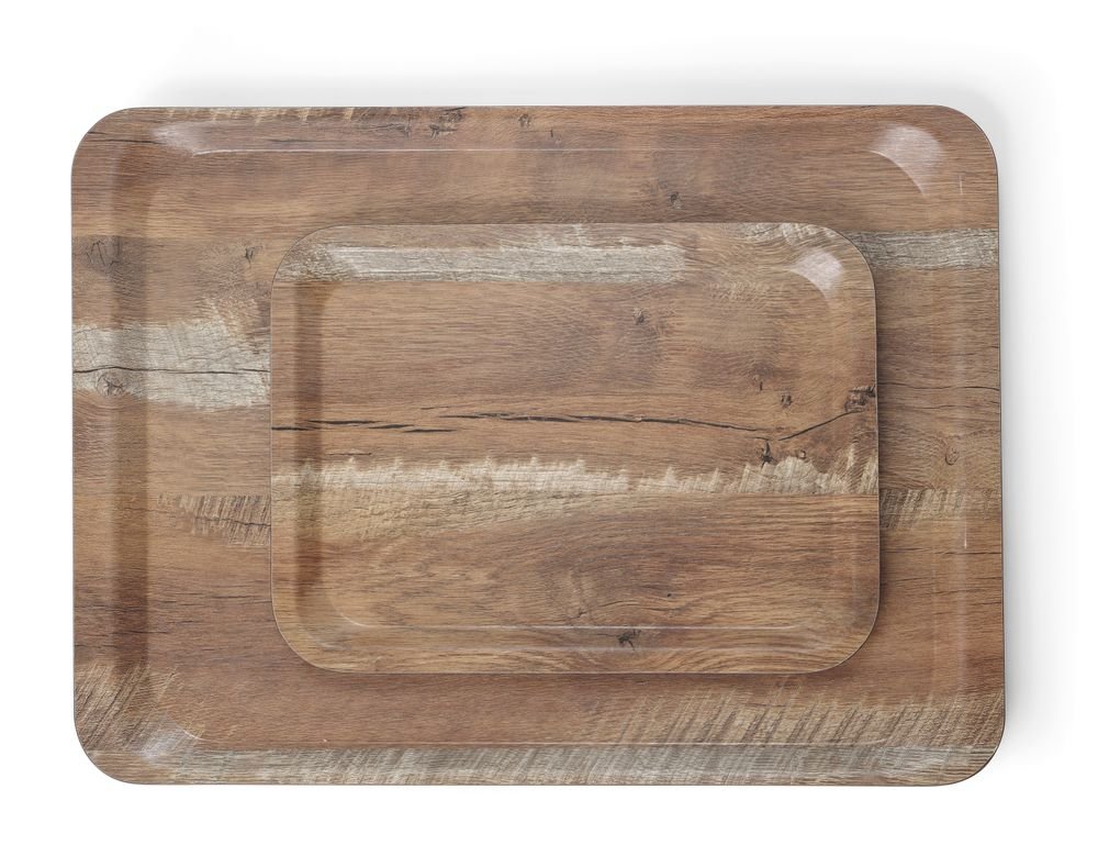 Serviertablett aus Melamin mit Holzoptik , HENDI, Holz, 240x340mm