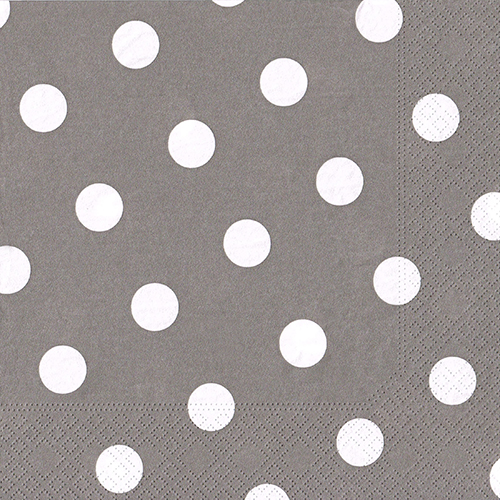 15000 Servietten, 3-lagig 1/4-Falz 40 cm x 40 cm grau "Dots"
