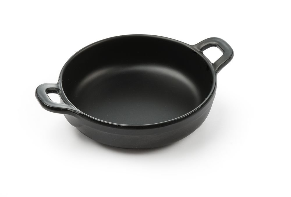 Miniatur-Pfanne aus Melamin, rund, HENDI, Schwarz, 150x115x(H)37mm