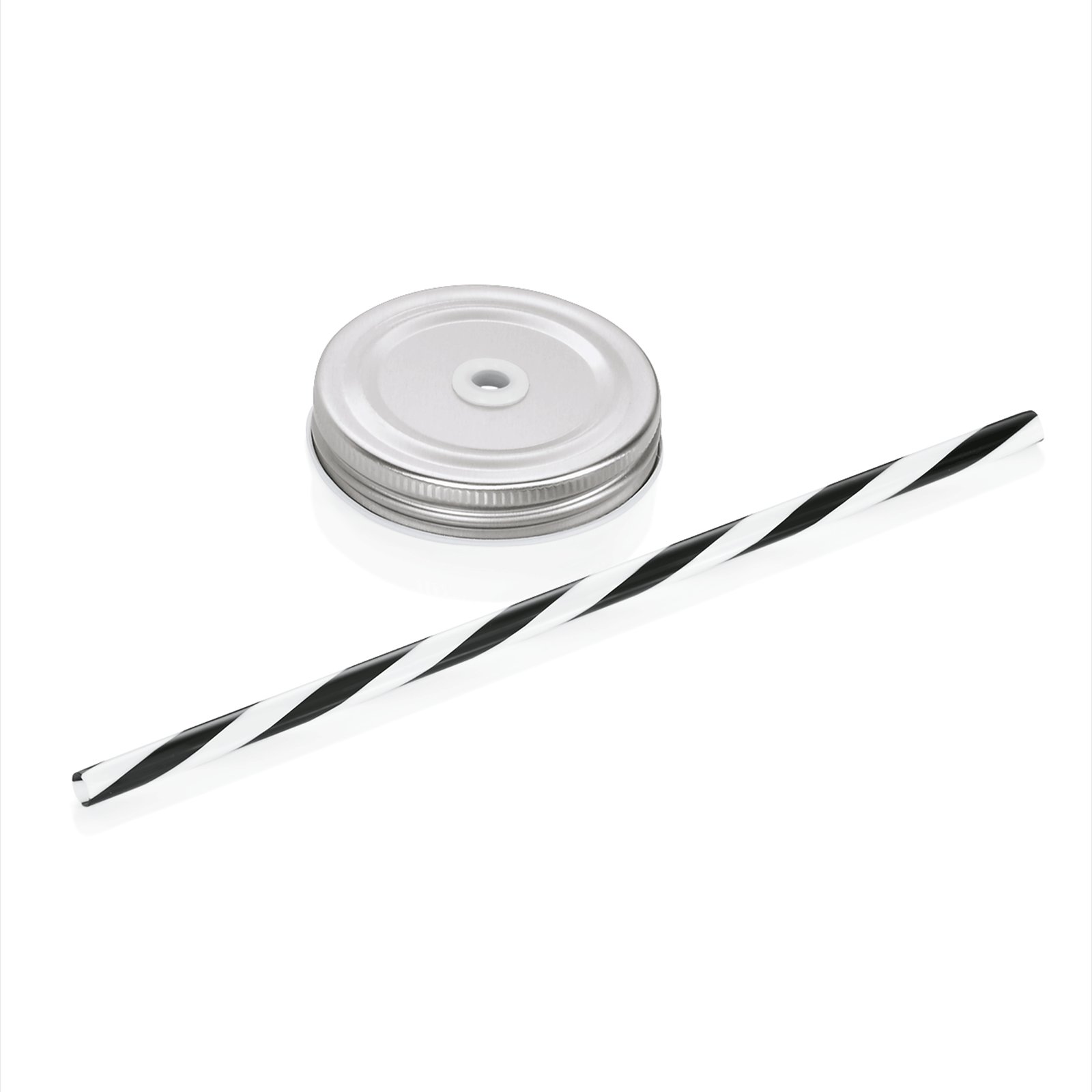 Deckel mit Trinkhalm schwarz