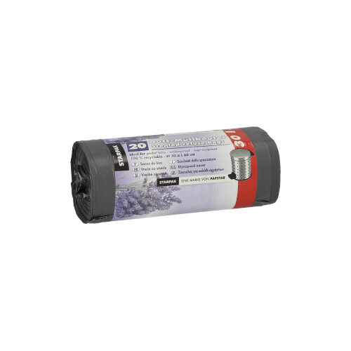 20 Müllbeutel, LDPE mit Duft 30 l 60 cm x 50 cm grau - Lavender 48000 Müllbeutel, LDPE mit Duft 30 l 60 cm x 50 cm grau - Lavender