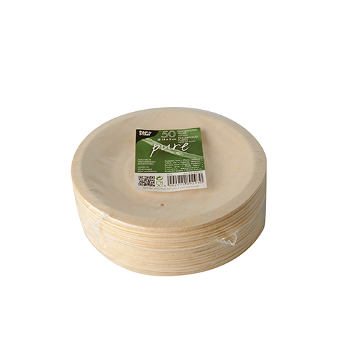 25500 Fingerfood - Teller, Holz "pure" rund Ø 14 cm · 2 cm