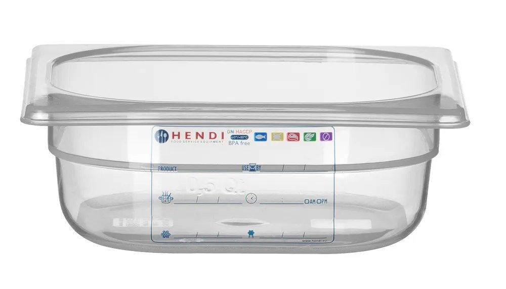 Gastronorm-Behälter 1/6, GN 1/6, 1L, Transparent, 176x162x(H)65mm Gastronorm-Behälter 1/6, GN 1/6, 1L, Transparent, 176x162x(H)65mm