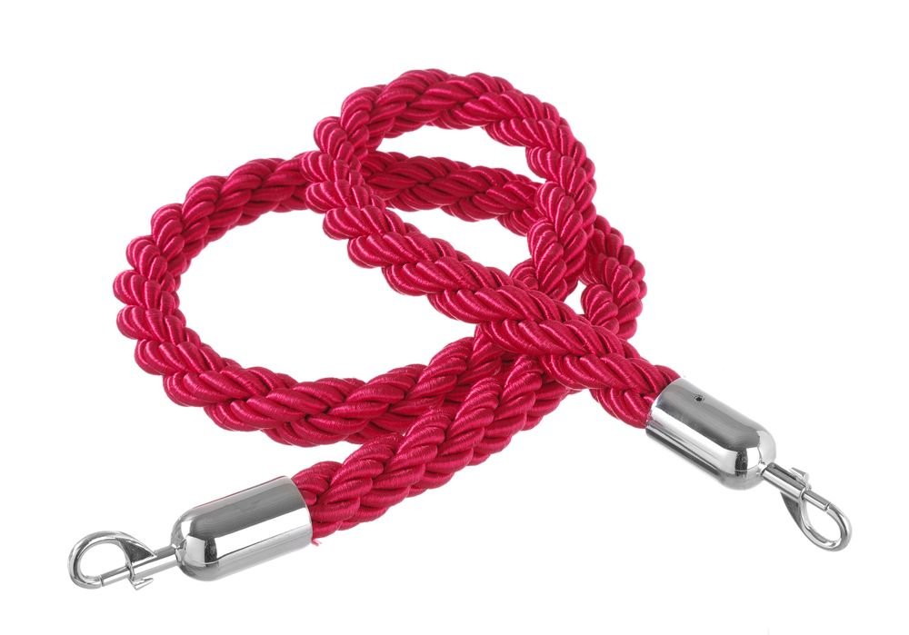 Absperrseile, HENDI, rot mit polierten Haken, Rot, (L)1500mm