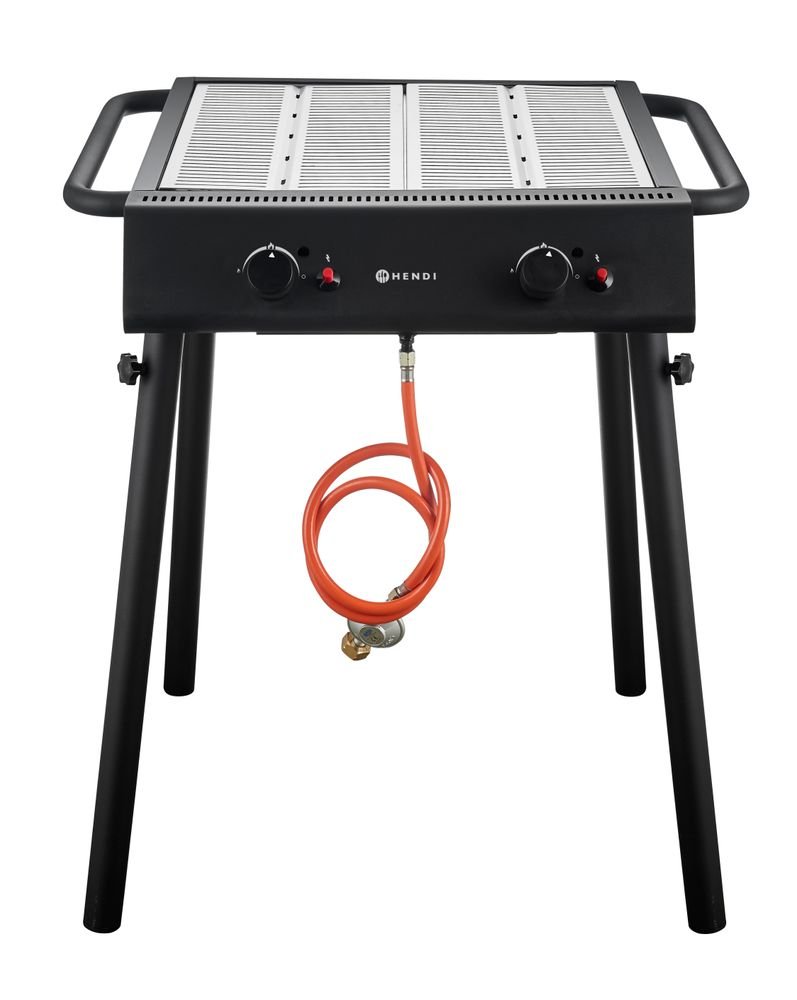 Gasgrill Xantos Black, HENDI, Schwarz, 9,5kW, 770x710x(H)870mm