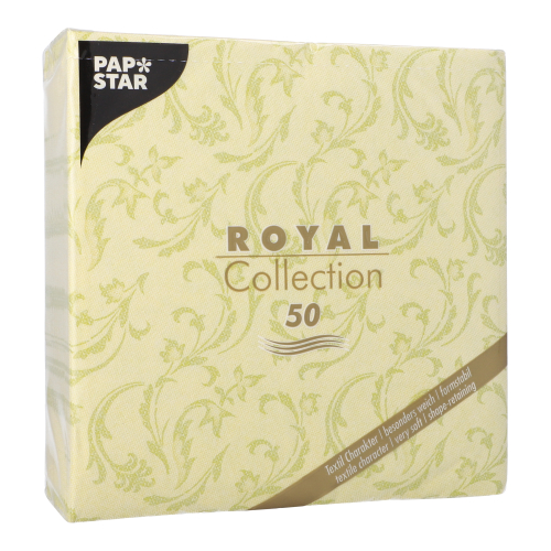 12500 Servietten "ROYAL Collection" 1/4-Falz 40 cm x 40 cm limonengrün "Damascato"