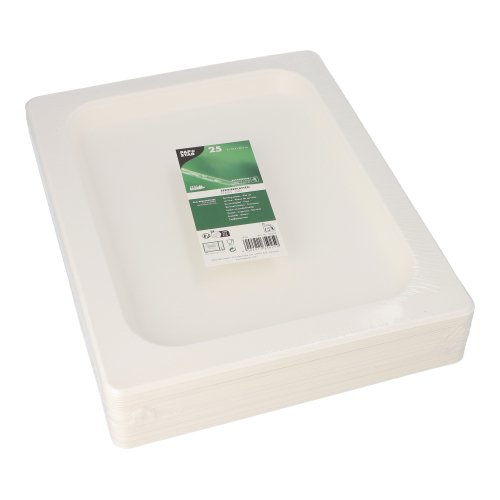 25 Servierplatten, Zuckerrohr GN 1/2 2 cm x 32,4 cm x 26,4 cm weiss 2400 Servierplatten, Zuckerrohr GN 1/2 2 cm x 32,4 cm x 26,4 cm weiss