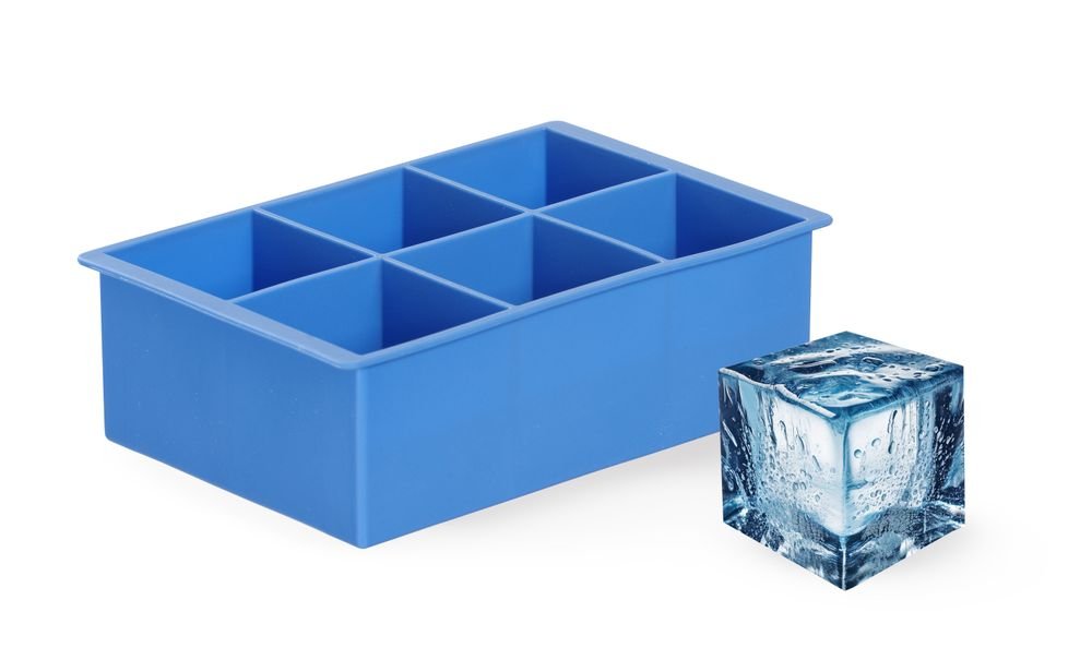 Eiswürfelform, XL-Würfel, BarUp, Blau, 170x110x(H)52mm