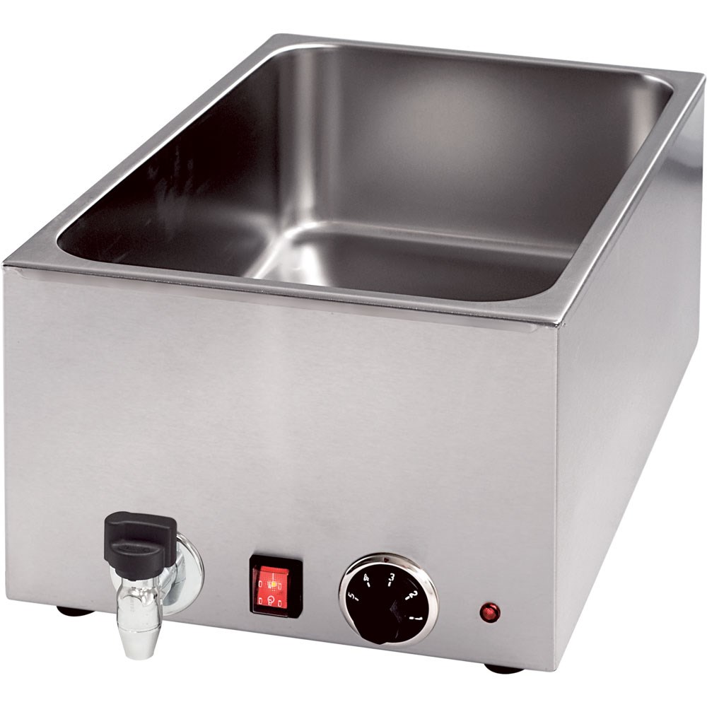 Bain-Marie mit Ablasshahn GN1/1 150 mm Höhe Bain-Marie mit Ablasshahn GN1/1 200 mm Höhe