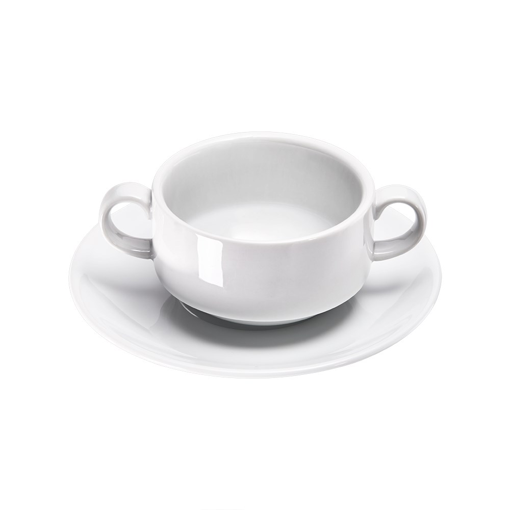 Suppen-Obertasse, klein, reinweißes Hotelporzellan, Serie Isabell, Stalgast, 270 ml