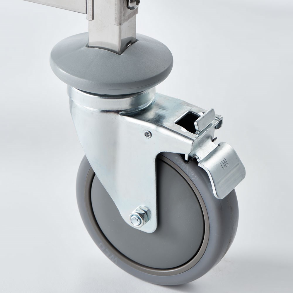 Tablettwagen aus Edelstahl, passend für 16 x Tablett 600 x 400 mm, 470 x 620 x 1735 mm (BxTxH)