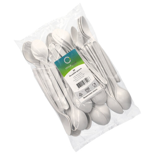 40000 "Circulware by Haval" Mehrweg-Löffel PP-MF 18,5 cm weiss extra stabil