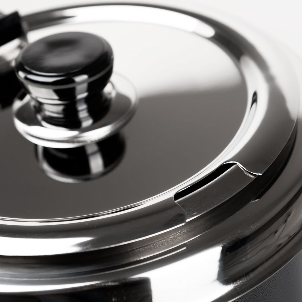 Elektrischer Suppentopf, gerade Form, schwarz, 5,7 Liter