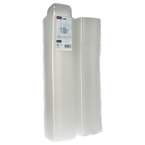 6000 Verpackungsbecher mit Klappdeckeln, PP rechteckig 375 ml 6,2 cm x 11,5 cm x 12 cm transparent