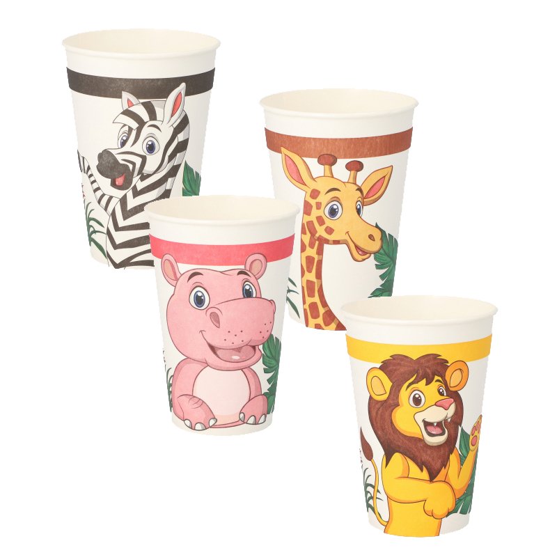 140 Trinkbecher, Pappe 0,2 l à 7 cm · 9,7 cm "Jungle" 10080 Trinkbecher, Pappe 0,2 l à 7 cm · 9,7 cm "Jungle"