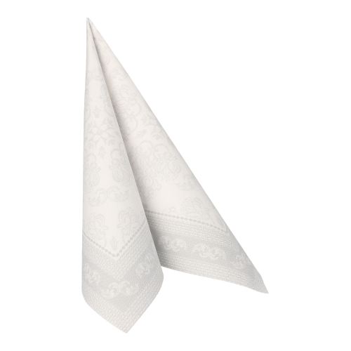 12500 Servietten "ROYAL Collection" 1/4-Falz 40 cm x 40 cm weiss "Arabesque"