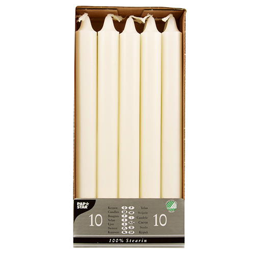 3840 Kronkerzen Ø 2,2 cm · 24 cm weiss aus 100 % Stearin