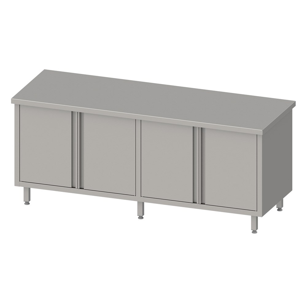 Arbeitsschrank mit Flügeltüren 2000x600x850 mm, ohne Aufkantung, verschweißt Arbeitsschrank mit Flügeltüren 2000x700x850 mm, ohne Aufkantung, verschweißt