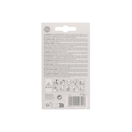 4320 Zahlenkerze 7,3 cm weiss "1" mit rotem Rand