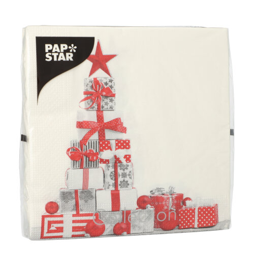 21600 Servietten, 3-lagig 1/4-Falz 33 cm x 33 cm "Cadeaux"