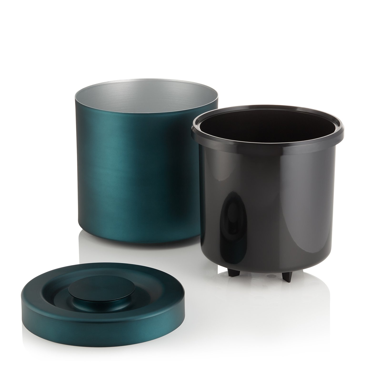 Eisbox NOCTURN, Ø 18,5 cm, Höhe 21 cm, blau matt, Aluminium, Polystyrol Flaschenöffner NOCTURN, 18 x 4 cm, blau matt