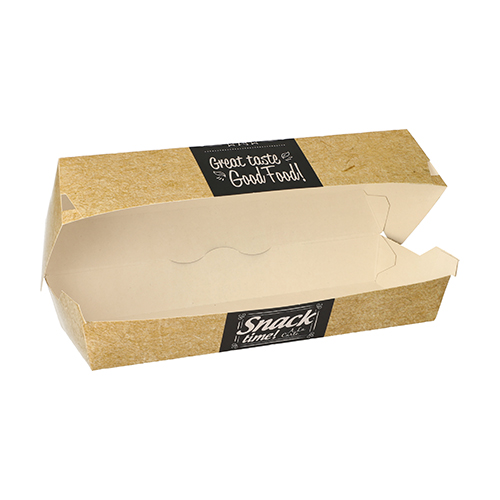 4800 Baguetteboxen, Pappe "pure" 6,5 cm x 7,5 cm x 21 cm "Good Food"