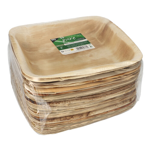 1800 Siegelschalen Palmblatt "pure" eckig 900 ml 4 cm x 25 cm x 26 cm ungeteilt