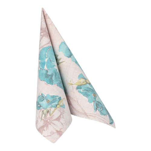 12500 Servietten "ROYAL Collection" 1/4-Falz 40 cm x 40 cm türkis "Blossom"