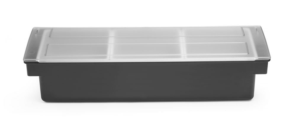 Zutatenbox – 3 Behälter, BarUp, Schwarz, 480x150x(H)100mm