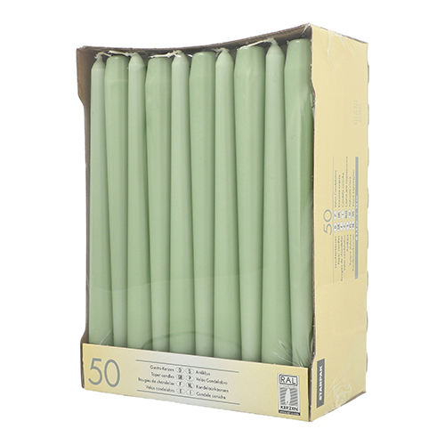 7200 Leuchterkerzen Ø 2,2 cm · 25 cm jadegrün