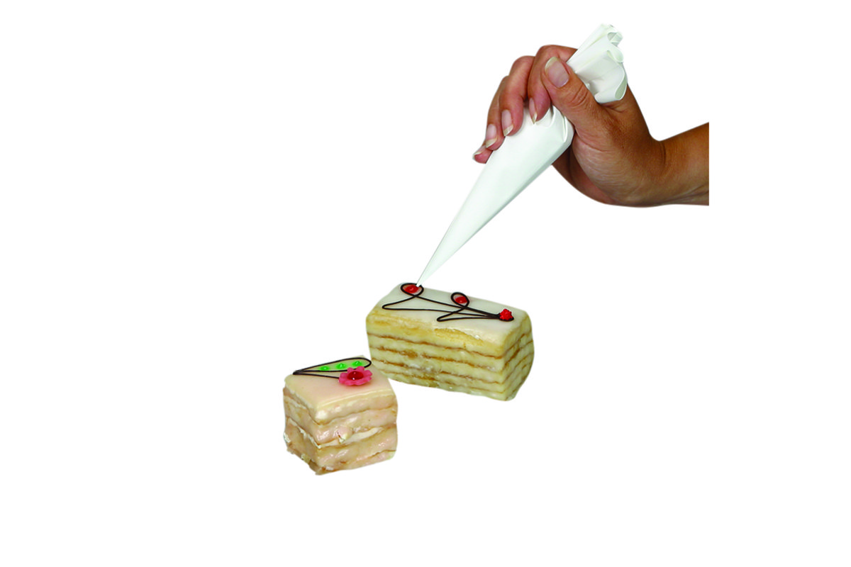 Dekor-Spritzbeutel, Längsnaht verklebt