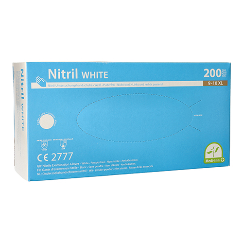 200 "Medi-Inn®" Handschuhe, Nitril puderfrei "White" weiss Größe XL