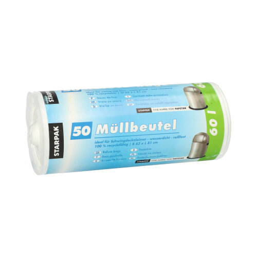 45000 Müllbeutel, HDPE 60 l 81 cm x 63 cm weiss